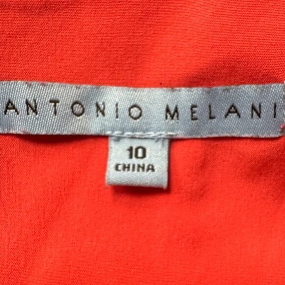 Antonio Milani MSRP $180 Wide Leg Jumpsuit Romper Flowy Sleeveless Red Medium - Picture 6 of 10